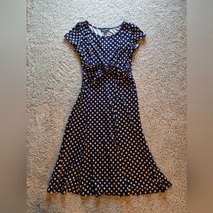 Perceptions Blue Polka Dot Dress